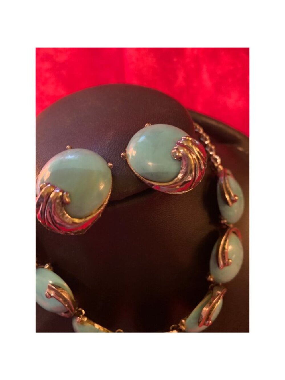 Chunky Turquoise Southwestern inspired Necklace Bracelet Earrings Set Statement - Picture 10 of 10